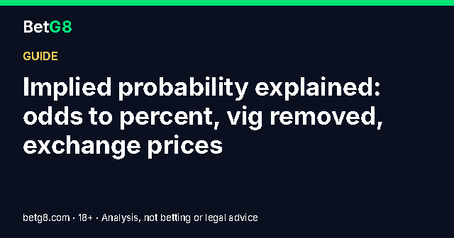 Implied probability explained: odds to percent, vig removed, prediction market prices