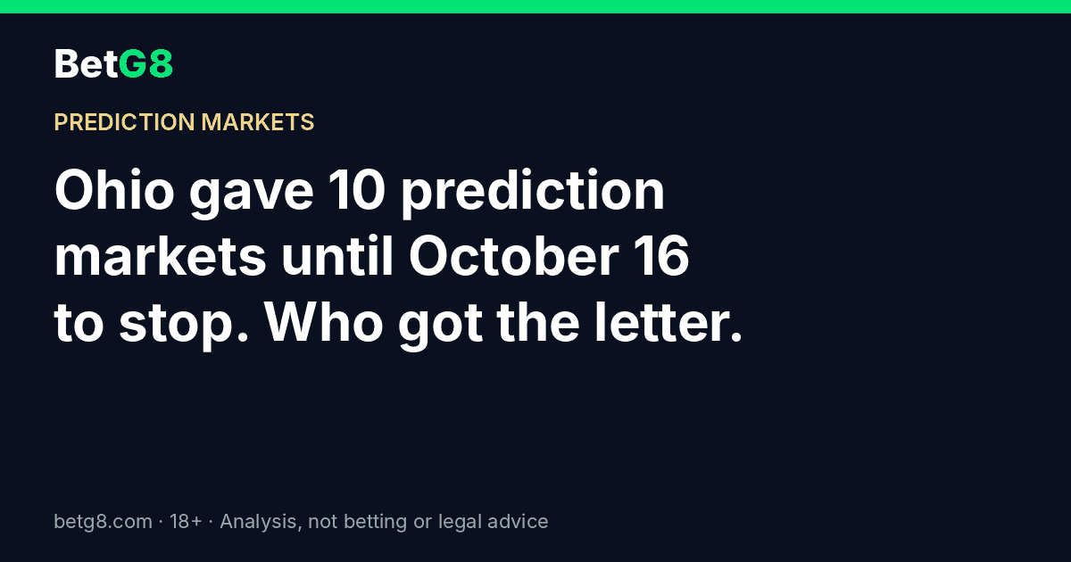 Ohio cease-and-desist letters to 10 prediction markets, October 16 deadline