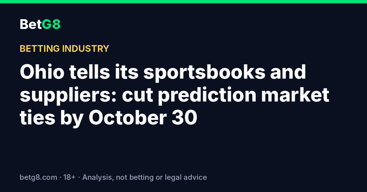 Ohio prediction market crackdown: licensees must confirm by October 30