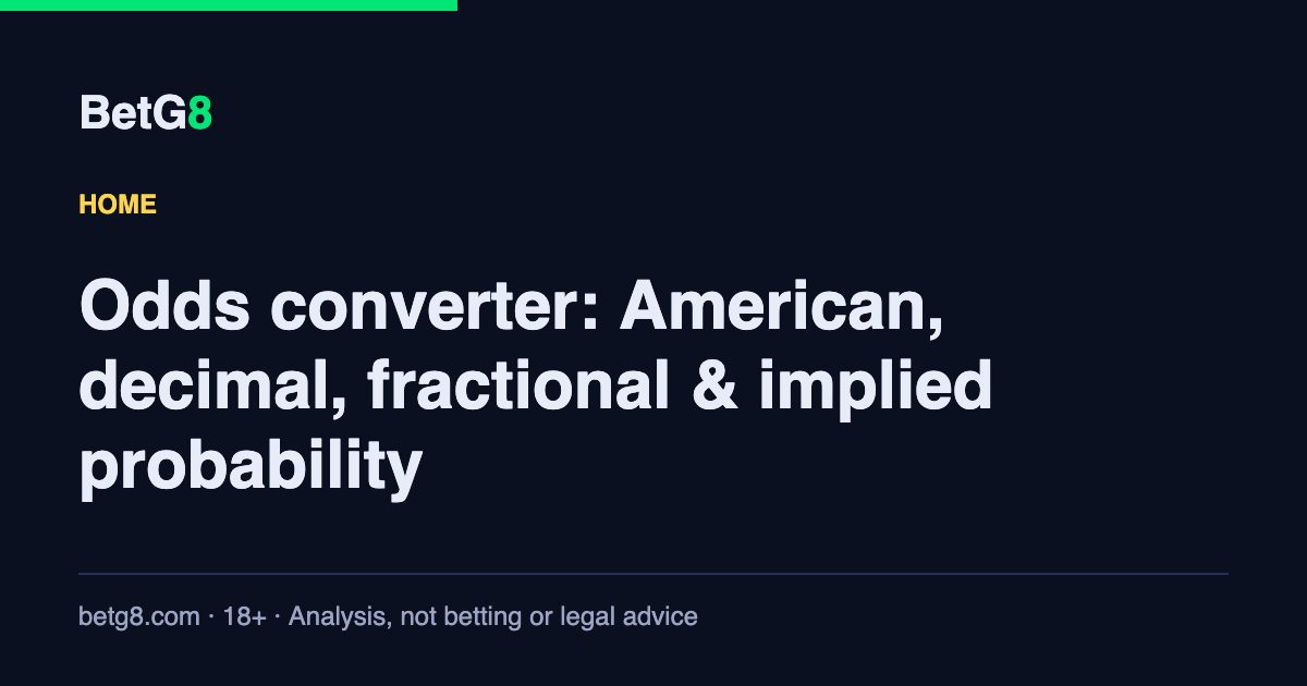 Odds converter: American, decimal, fractional &amp; implied probability