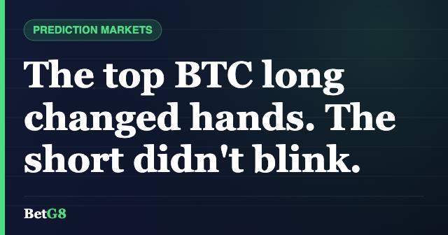 The top BTC long changed hands. The short didn't blink.